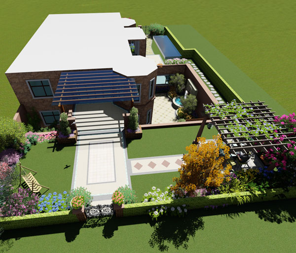 吴江廊桥水岸花园设计案例效果图