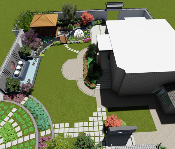 吴江自建别墅花园设计效果图