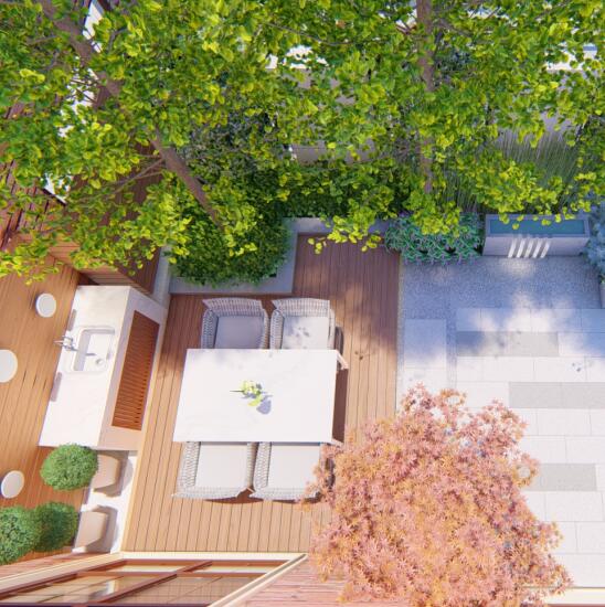 苏州小庭院花园设计-阿卡迪亚别墅庭院景观设计